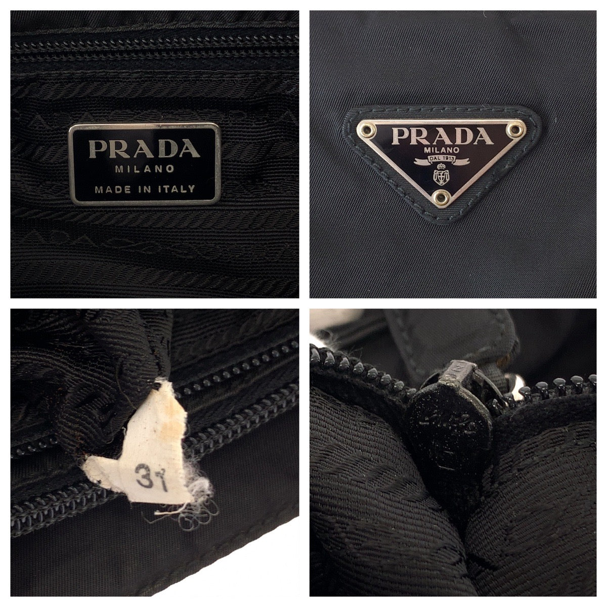 12520
PRADA プラダ テスート 三角ロゴプレート ブラック 黒 シルバー金具 ナイロン トートバッグ ショルダーバッグ  レディース