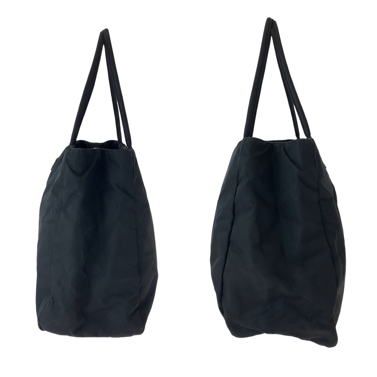 12520
PRADA プラダ テスート 三角ロゴプレート ブラック 黒 シルバー金具 ナイロン トートバッグ ショルダーバッグ  レディース