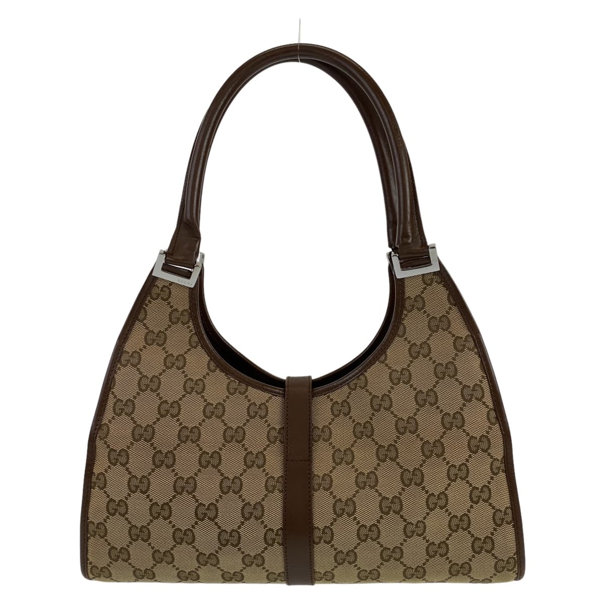 GUCCI グッチ ジャッキー ブラウン 茶 ベージュ シルバー金具 GGキャンバス / レザー 0021067 ワンショルダーバッグ 肩掛け  レディース