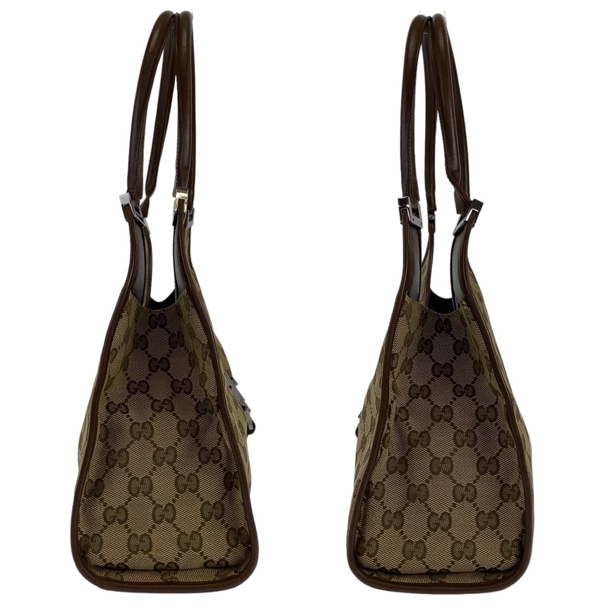 GUCCI グッチ ジャッキー ブラウン 茶 ベージュ シルバー金具 GGキャンバス / レザー 0021067 ワンショルダーバッグ 肩掛け  レディース