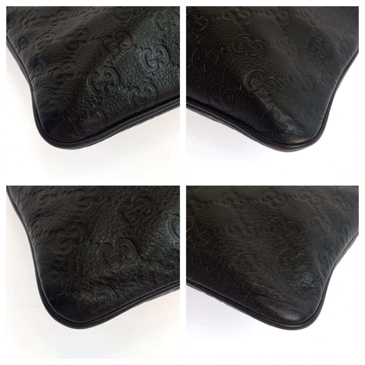 10642
 GUCCI Guccissima Brown Silver Hardware Leather 201538 Shoulder Bag Crossbody Women's