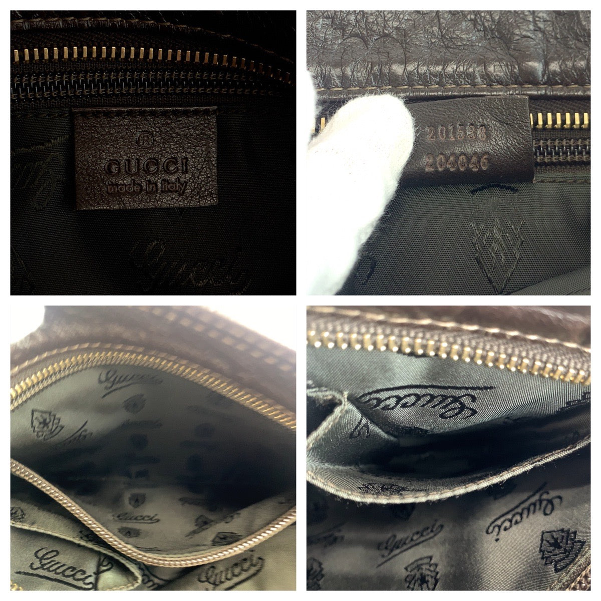 10642
 GUCCI Guccissima Brown Silver Hardware Leather 201538 Shoulder Bag Crossbody Women's