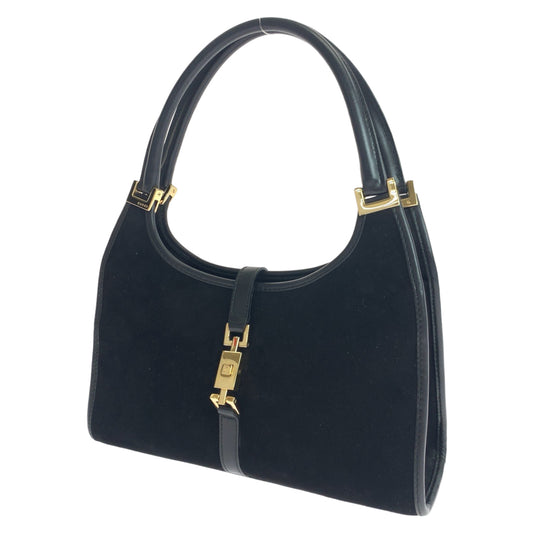 GUCCI グッチ ジャッキー ブラック 黒 ゴールド金具 スウェード 002 1068 ハンドバッグ 肩掛け  レディース
