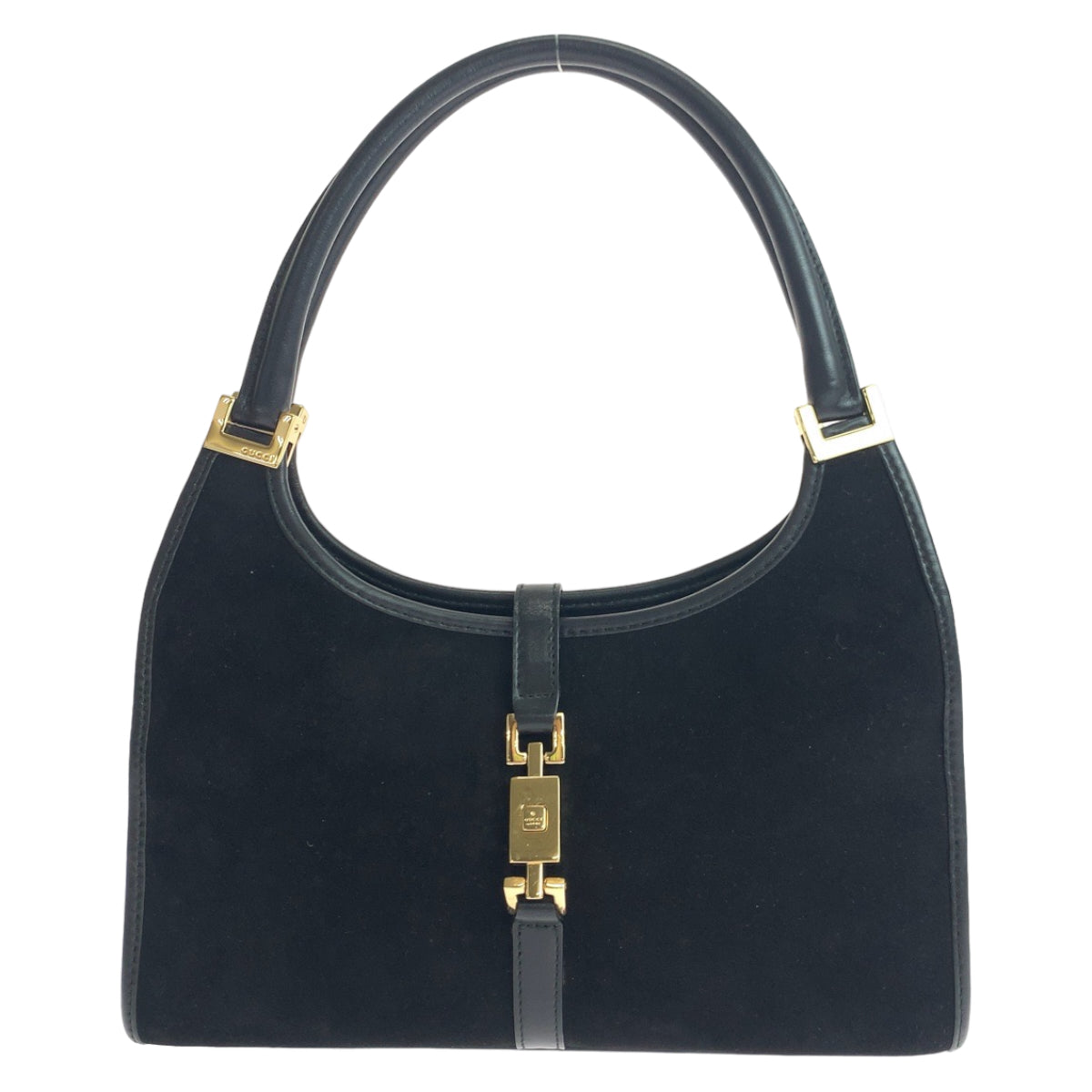 GUCCI グッチ ジャッキー ブラック 黒 ゴールド金具 スウェード 002 1068 ハンドバッグ 肩掛け  レディース