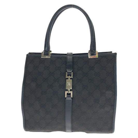 10643
 GUCCI Jackie Black Silver Hardware GG Canvas 002 1065 Tote Bag Handbag Women's