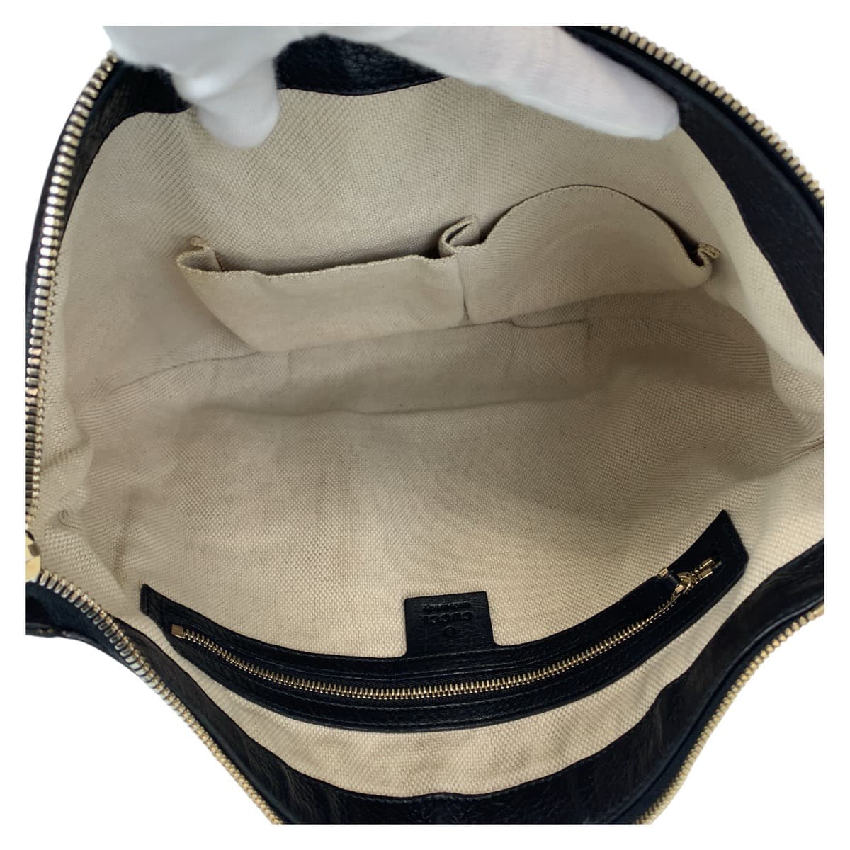 GUCCI グッチ ソーホー インターロッキングG タッセル ブラック 黒 ゴールド金具 レザー 308361 ショルダーバッグ 斜め掛け  レディース