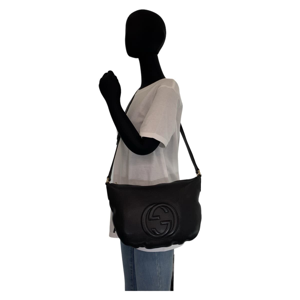 GUCCI グッチ ソーホー インターロッキングG タッセル ブラック 黒 ゴールド金具 レザー 308361 ショルダーバッグ 斜め掛け  レディース
