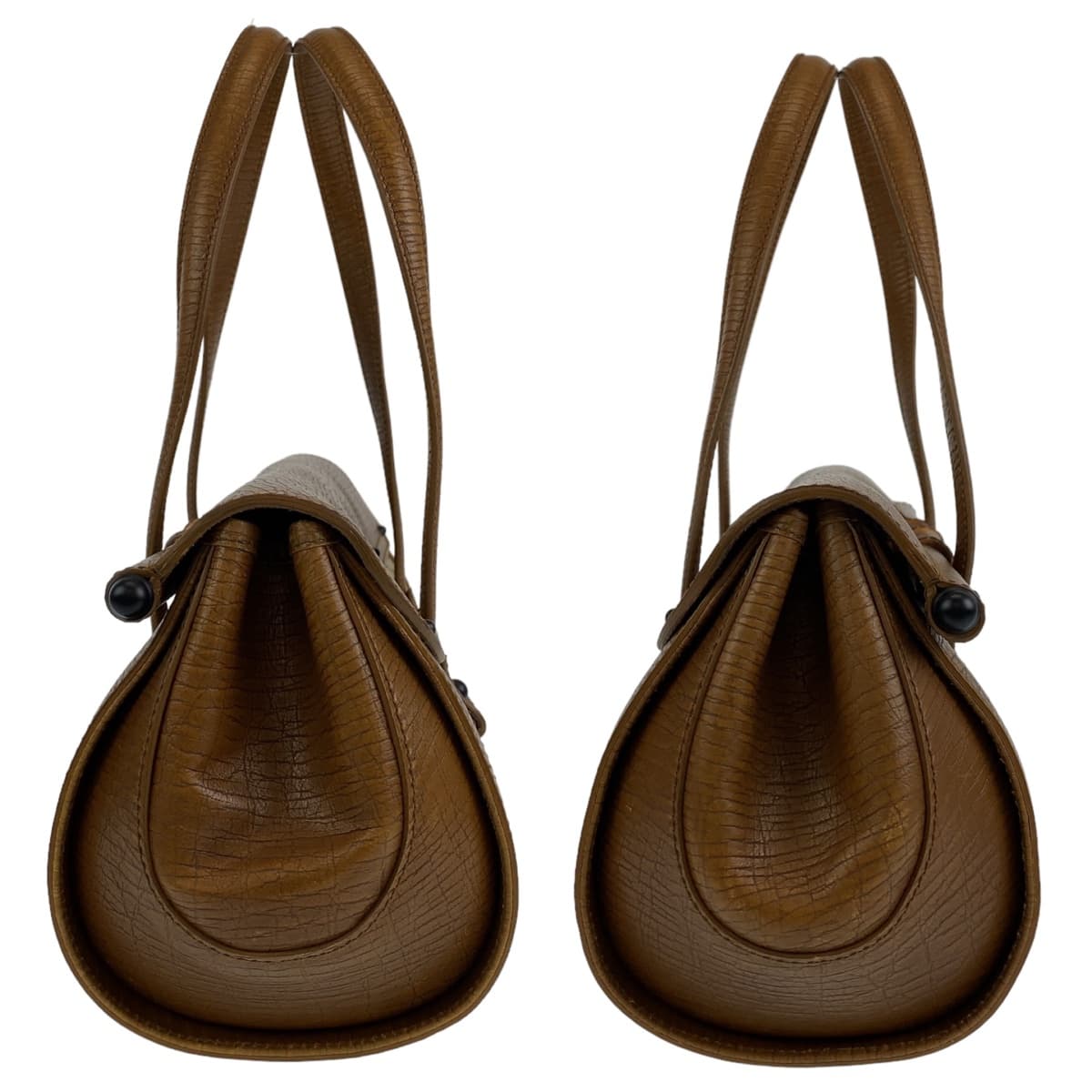 10650
GUCCI グッチ バンブー ブラウン 茶 キャメル ベージュ ブラック金具 GGキャンバス 111715 ショルダーバッグ  筒型 肩掛け  レディース