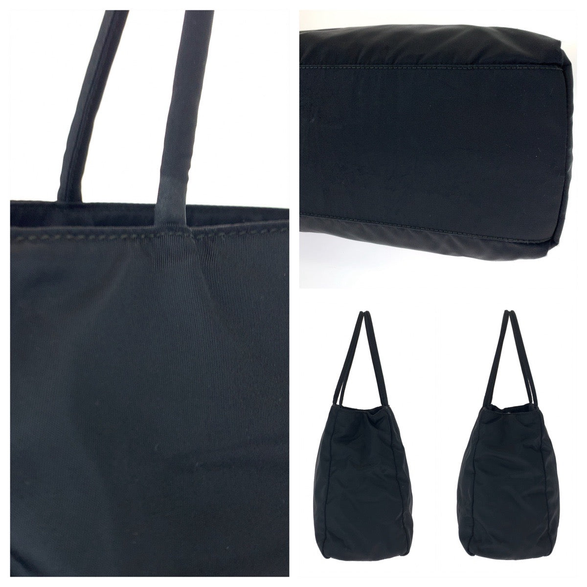 10654
PRADA プラダ テスート 三角ロゴプレート ブラック 黒 シルバー金具 ナイロン トートバッグ ショルダーバッグ  レディース