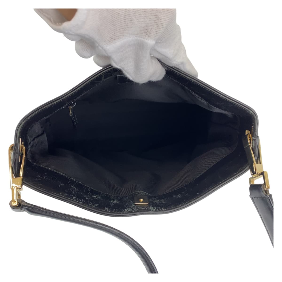 10656
GUCCI グッチ ホーボー ブラック 黒 ゴールド金具 GGキャンバス / レザー 14231 ショルダーバッグ トートバッグ  レディース