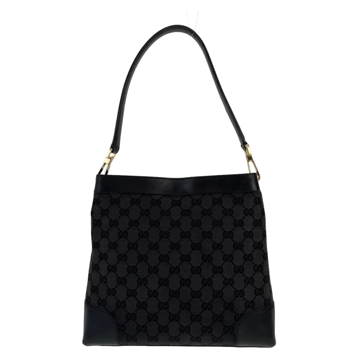 10656
GUCCI グッチ ホーボー ブラック 黒 ゴールド金具 GGキャンバス / レザー 14231 ショルダーバッグ トートバッグ  レディース