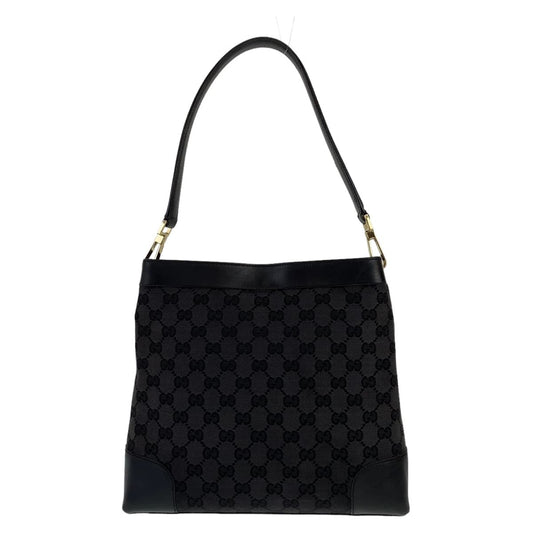 10656
GUCCI グッチ ホーボー ブラック 黒 ゴールド金具 GGキャンバス / レザー 14231 ショルダーバッグ トートバッグ  レディース