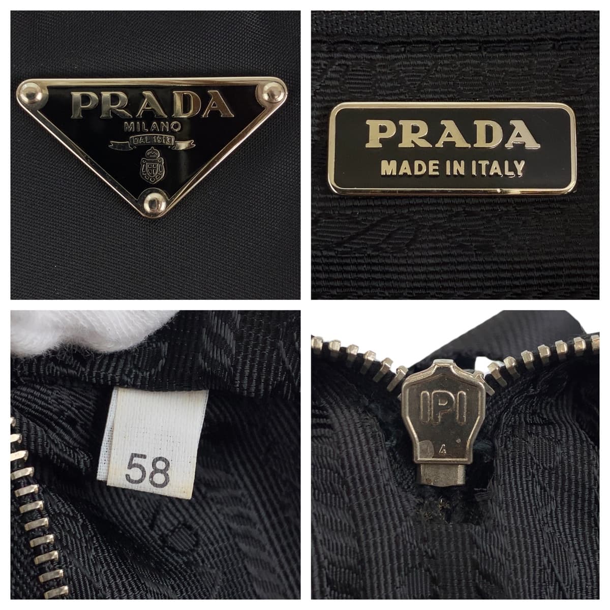 PRADA Tessuto Triangle Logo Plate Black Silver Hardware Nylon Shoulder Bag Crossbody Women's