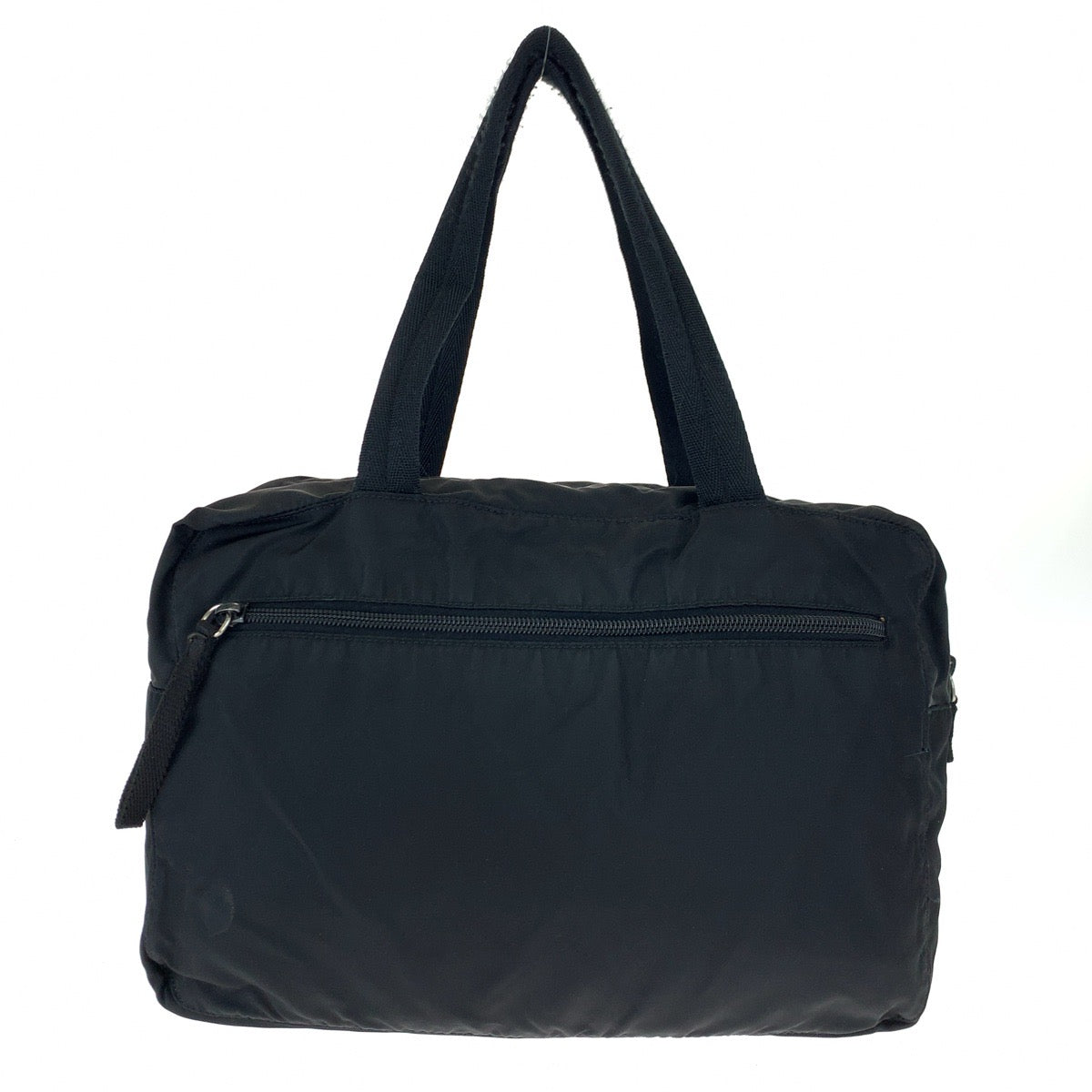 10660
PRADA プラダ テスート 三角ロゴプレート ブラック シルバー金具 ナイロン ハンドバッグ トートバッグ  レディース