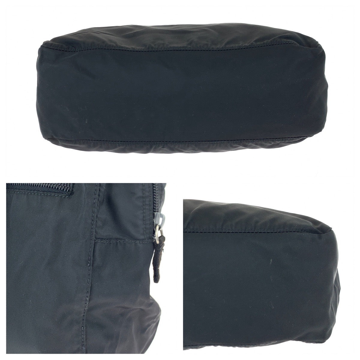 10660
PRADA プラダ テスート 三角ロゴプレート ブラック シルバー金具 ナイロン ハンドバッグ トートバッグ  レディース