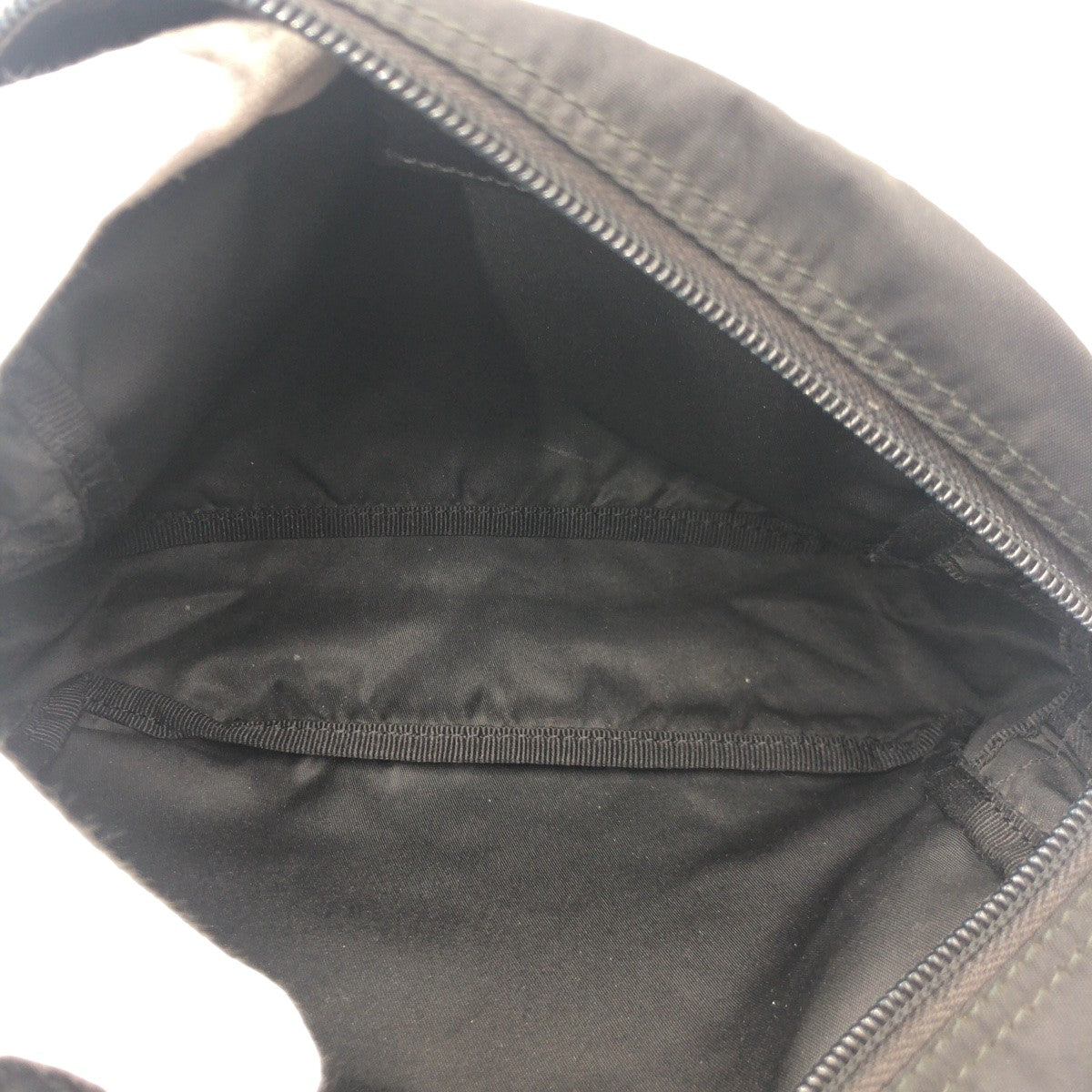 PRADA Prada Tessuto Triangle Logo Black Silver Hardware Nylon Pouch Accessory Pouch Women's