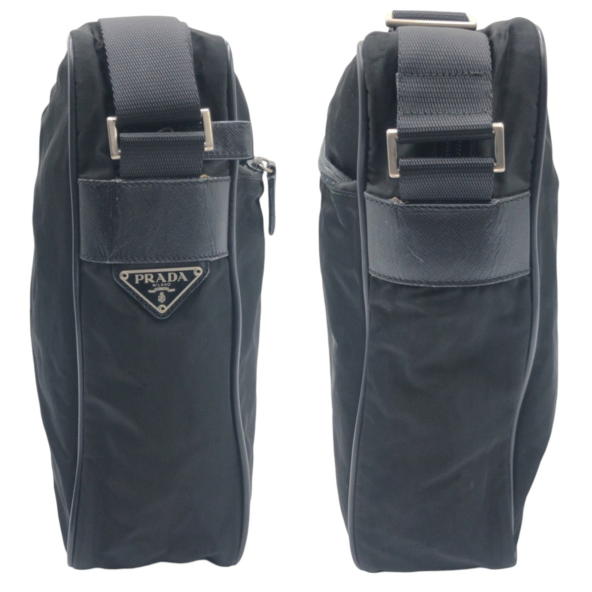 12518
PRADA プラダ テスート 三角ロゴ 男女兼用 ブラック 黒 シルバー金具 ナイロン 斜め掛け ショルダーバッグ メッセンジャーバッグ  メンズ