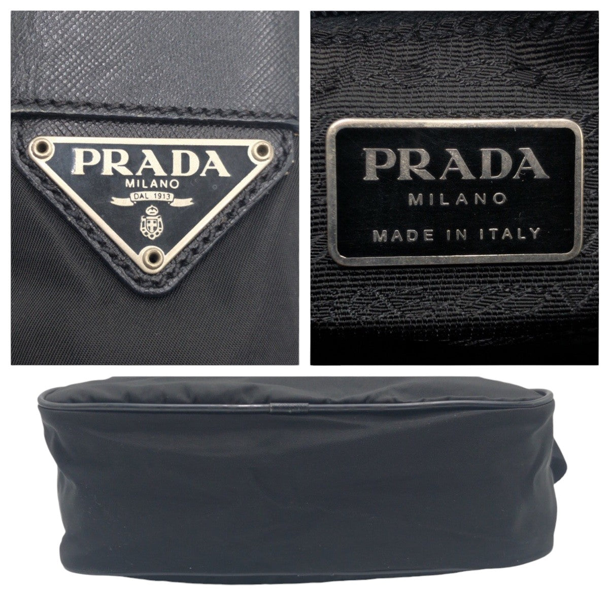 12518
PRADA プラダ テスート 三角ロゴ 男女兼用 ブラック 黒 シルバー金具 ナイロン 斜め掛け ショルダーバッグ メッセンジャーバッグ  メンズ
