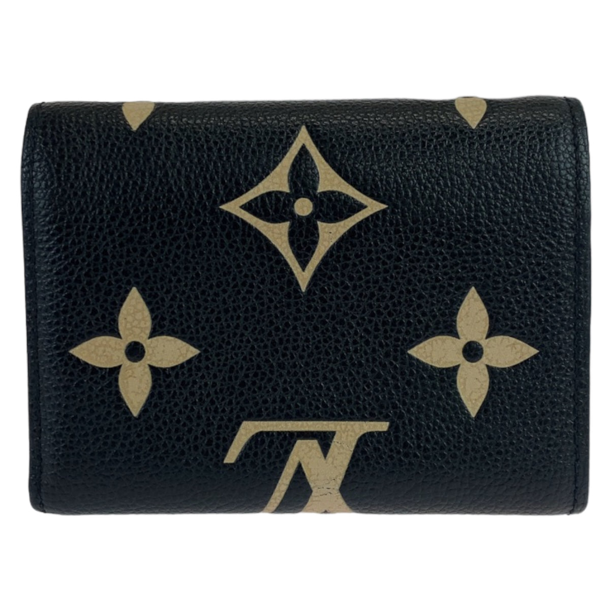 LOUIS VUITTON ルイヴィトン バイカラー モノグラム アンプラント ポルトフォイユ ヴィクトリーヌ ノワール ブラック 黒 ベージュ レザー M80968 三つ折り財布 コンパクトウォレット  レディース