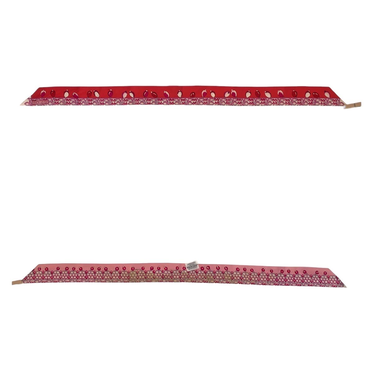 HERMES エルメス ツイリー Parures des Maharajas マハラジャの装身具 レッド 赤 マルチカラー シルク ストール リボン巻き ハンドル巻き  レディース