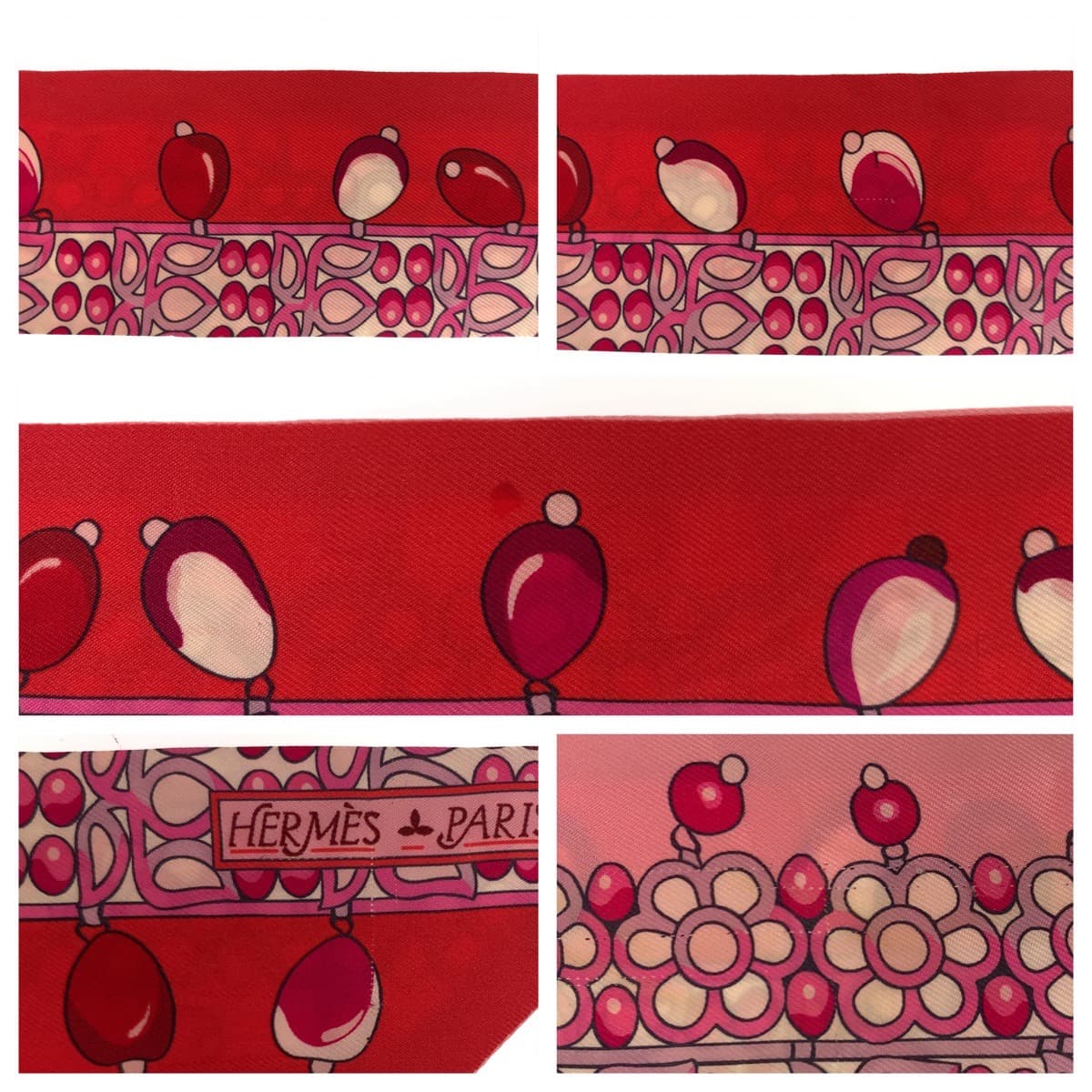 HERMES エルメス ツイリー Parures des Maharajas マハラジャの装身具 レッド 赤 マルチカラー シルク ストール リボン巻き ハンドル巻き  レディース