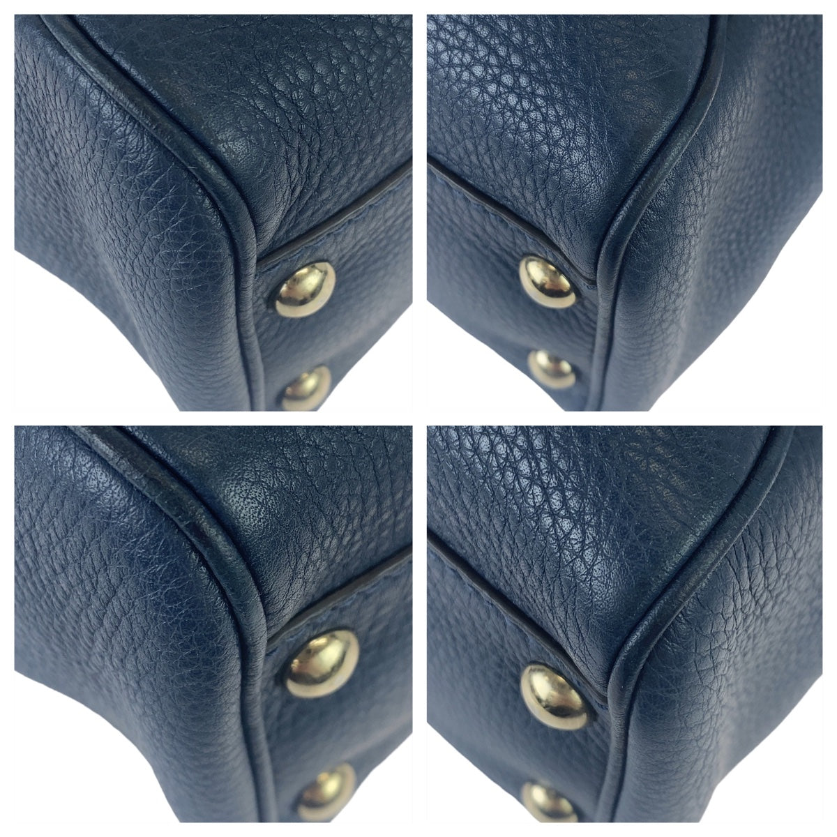 GUCCI グッチ バンブー ショッパースモール ネイビー 紺色 ゴールド金具 レザー 336032 ショルダーバッグ ハンドバッグ 2way  レディース