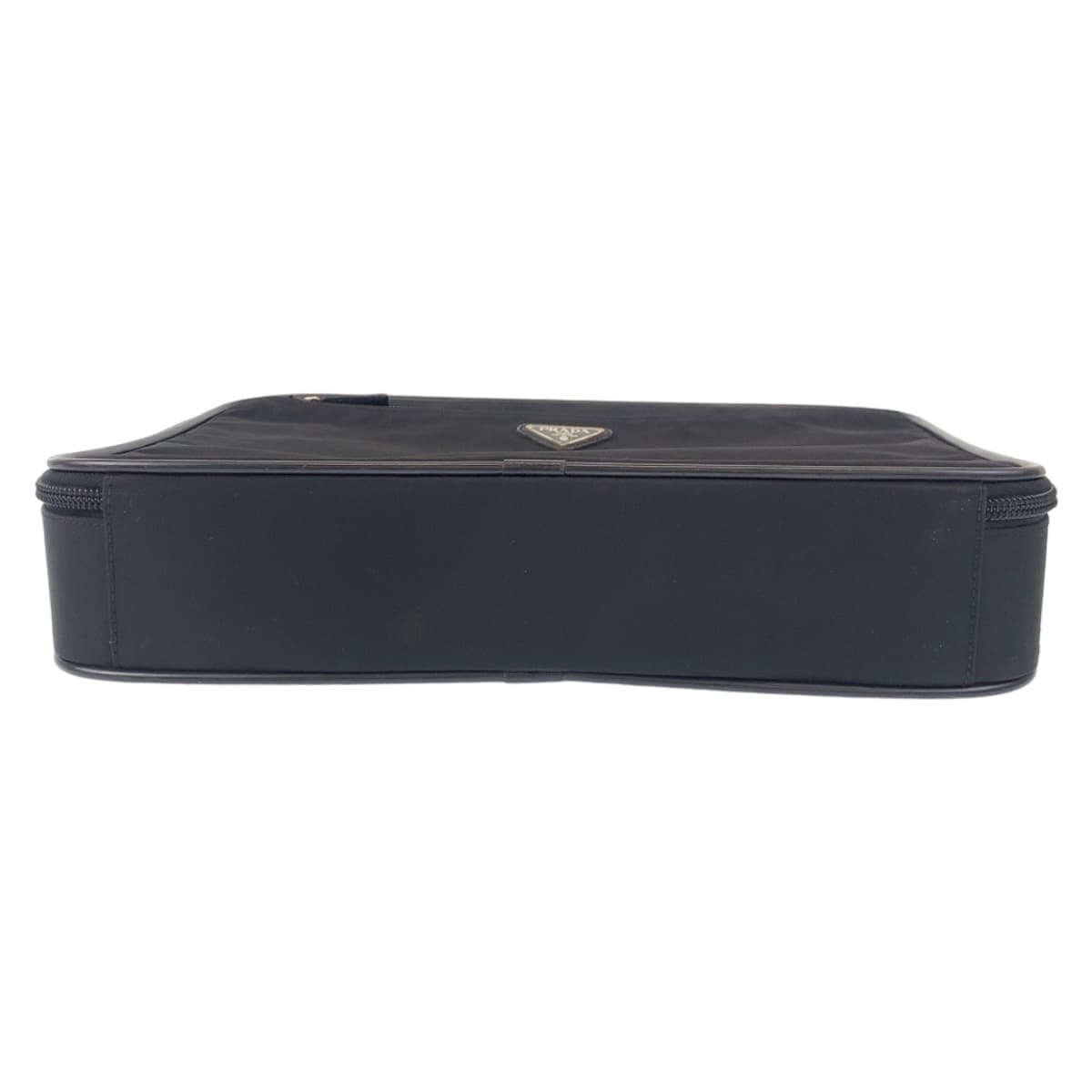 PRADA Tessuto Triangle Logo Black Silver Hardware Nylon Briefcase A4 Size 2WAY Men's