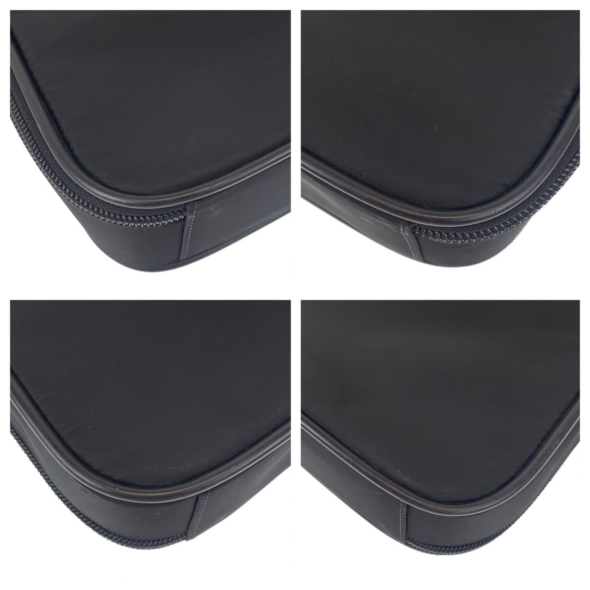 PRADA Tessuto Triangle Logo Black Silver Hardware Nylon Briefcase A4 Size 2WAY Men's