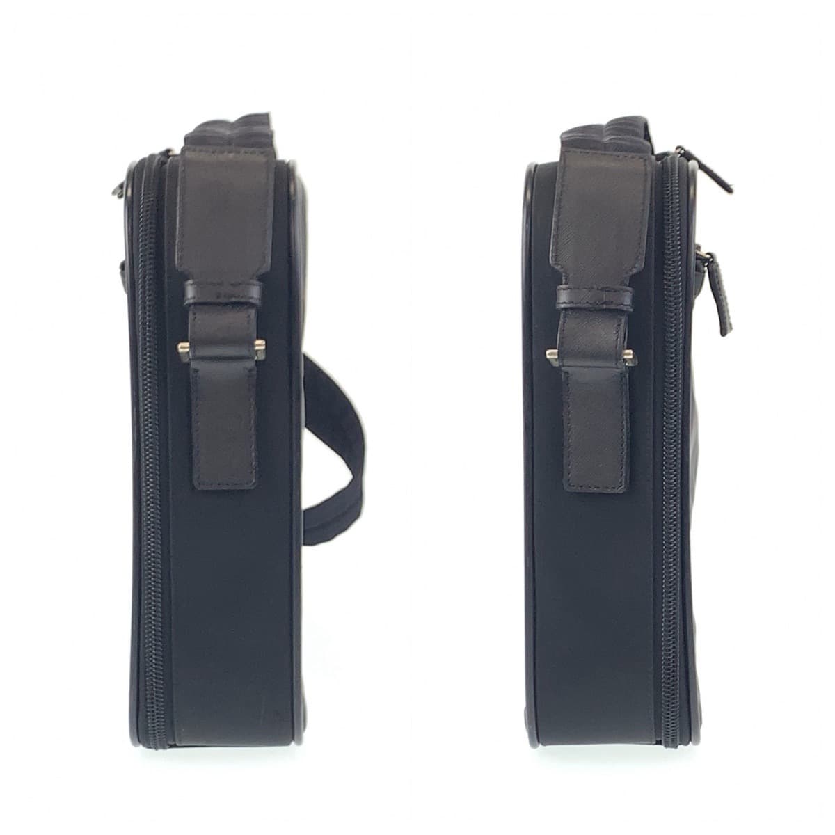 PRADA Tessuto Triangle Logo Black Silver Hardware Nylon Briefcase A4 Size 2WAY Men's