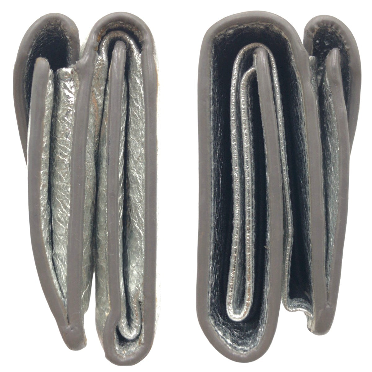 10683
BALENCIAGA バレンシアガ ペーパー 男女兼用 シルバー シルバー金具 レザー 391446 1414 折財布 コンパクトウォレット  メンズ