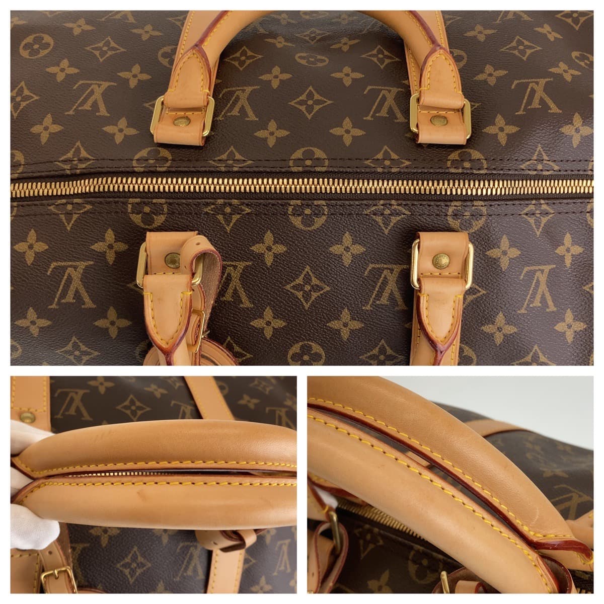 10691
LOUIS VUITTON ルイヴィトン モノグラム キーポルバンドリエール50 男女兼用 ブラウン 茶 ベージュ ゴールド金具 PVC M41416 ショルダーバッグ ボストンバッグ 2way  メンズ