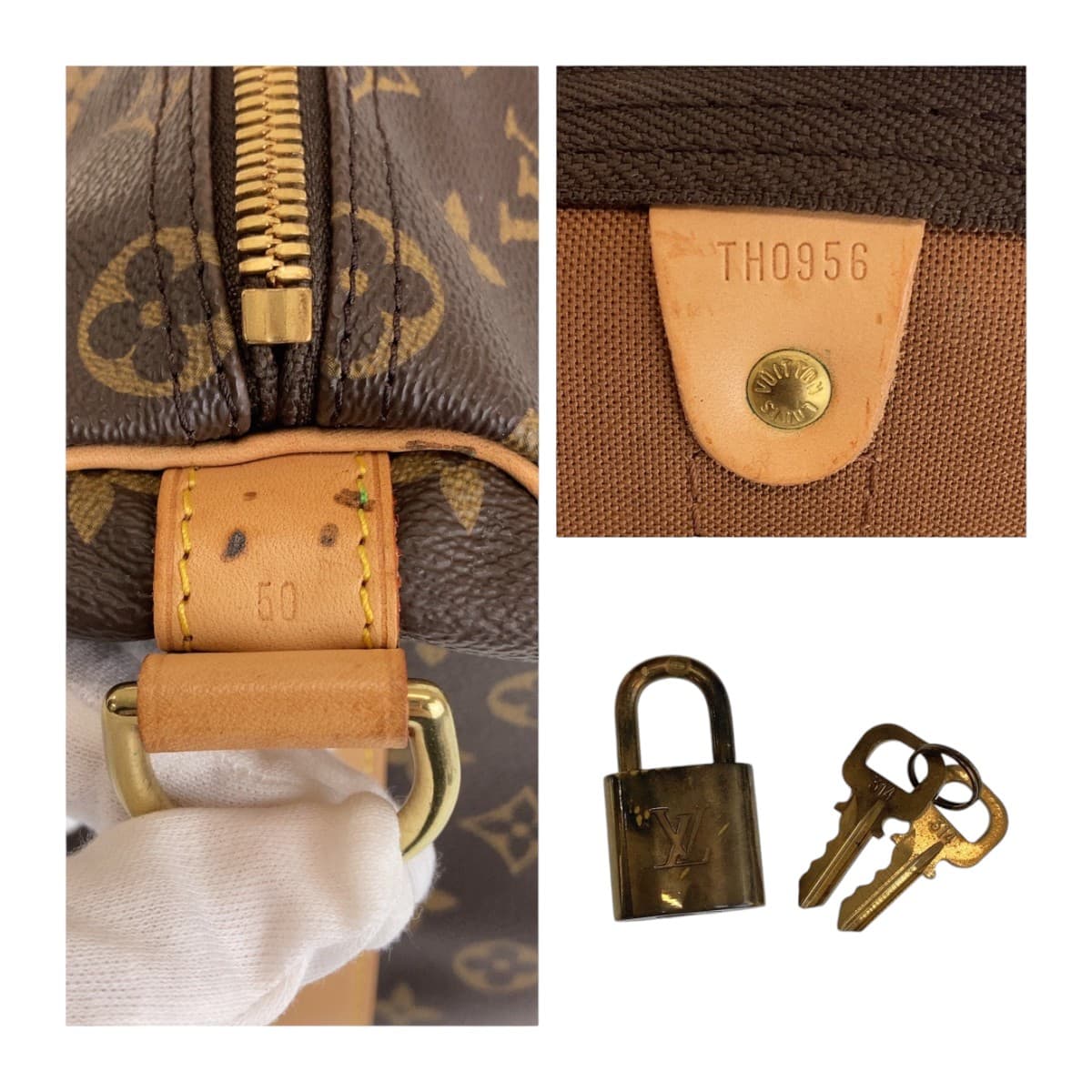 10691
LOUIS VUITTON ルイヴィトン モノグラム キーポルバンドリエール50 男女兼用 ブラウン 茶 ベージュ ゴールド金具 PVC M41416 ショルダーバッグ ボストンバッグ 2way  メンズ