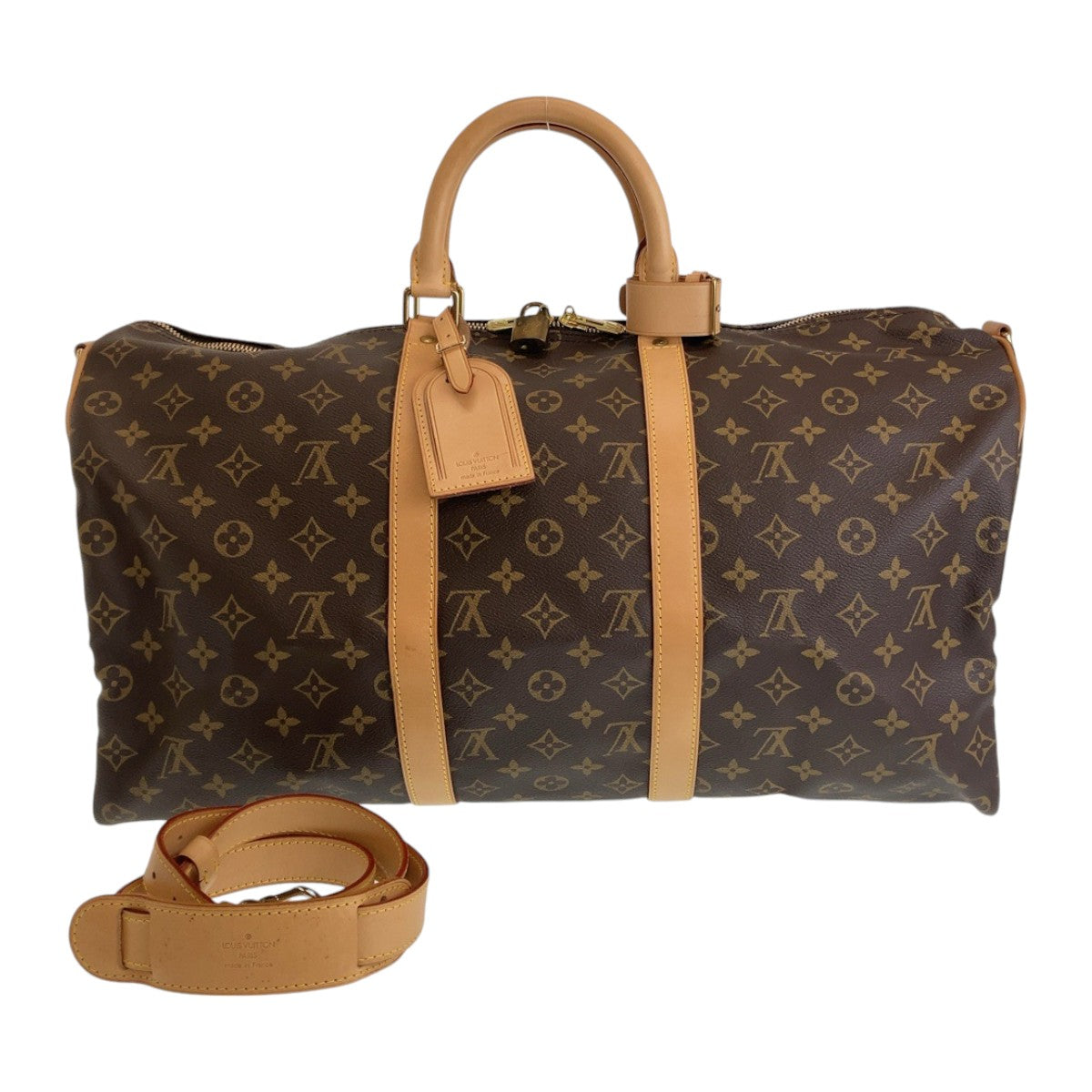 10691
LOUIS VUITTON ルイヴィトン モノグラム キーポルバンドリエール50 男女兼用 ブラウン 茶 ベージュ ゴールド金具 PVC M41416 ショルダーバッグ ボストンバッグ 2way  メンズ