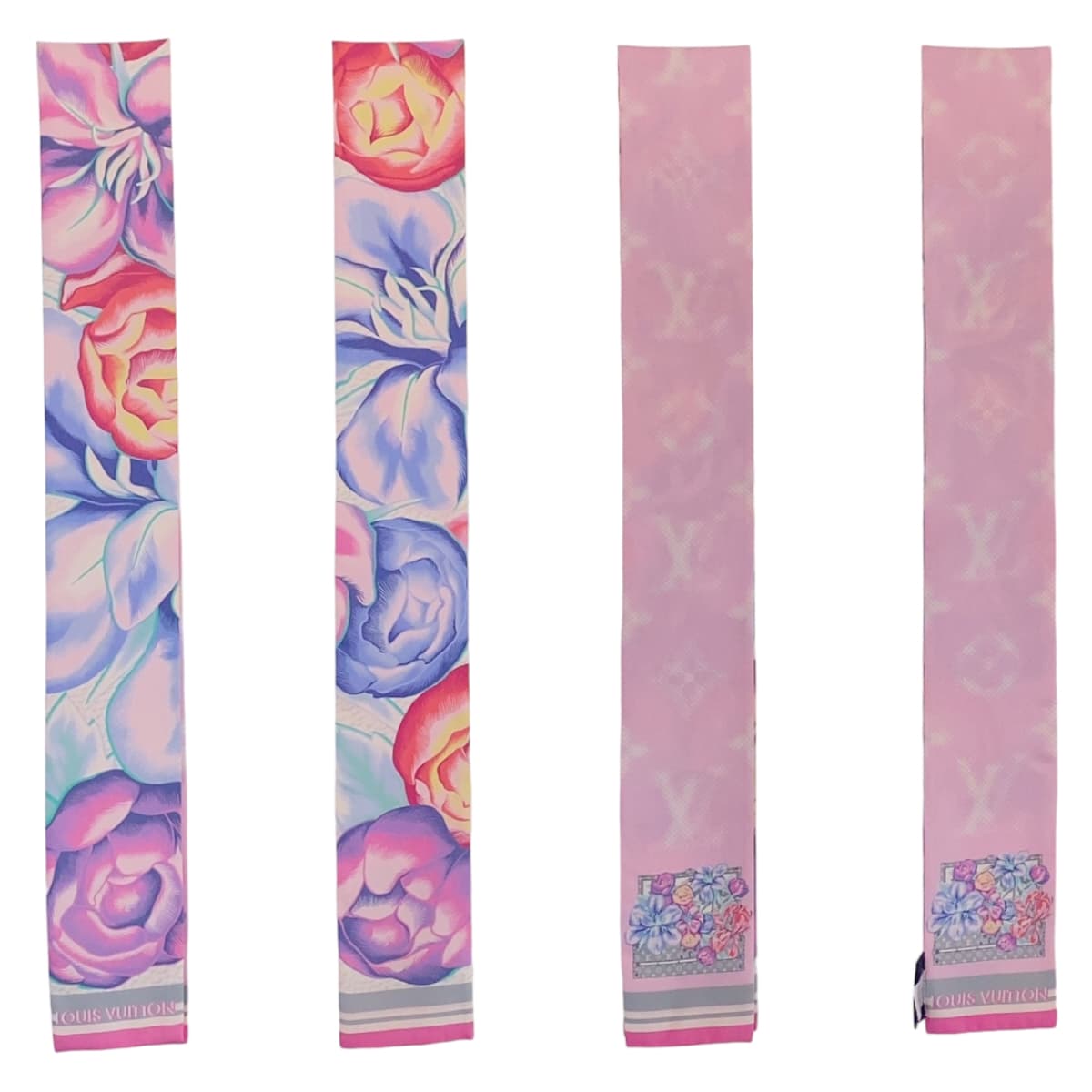 10696
LOUIS VUITTON ルイヴィトン バンドー マルフルール ピンク ブルー シルク M76969 スカーフ 花柄  レディース