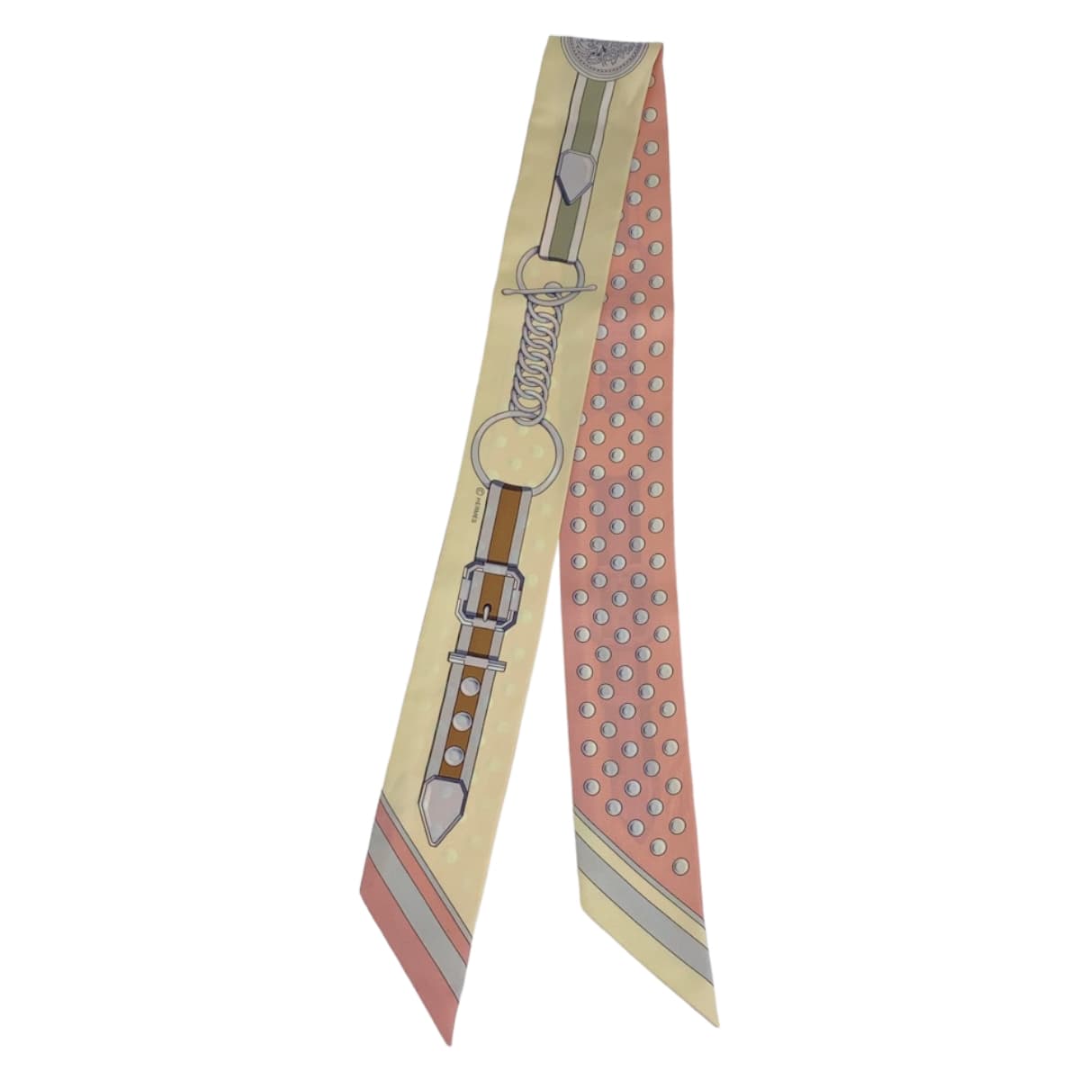 HERMES エルメス ツイリー グラントゥラララ ピンク 桃色 アイボリー マルチカラー シルク スカーフ ハンドル巻き リボン  レディース