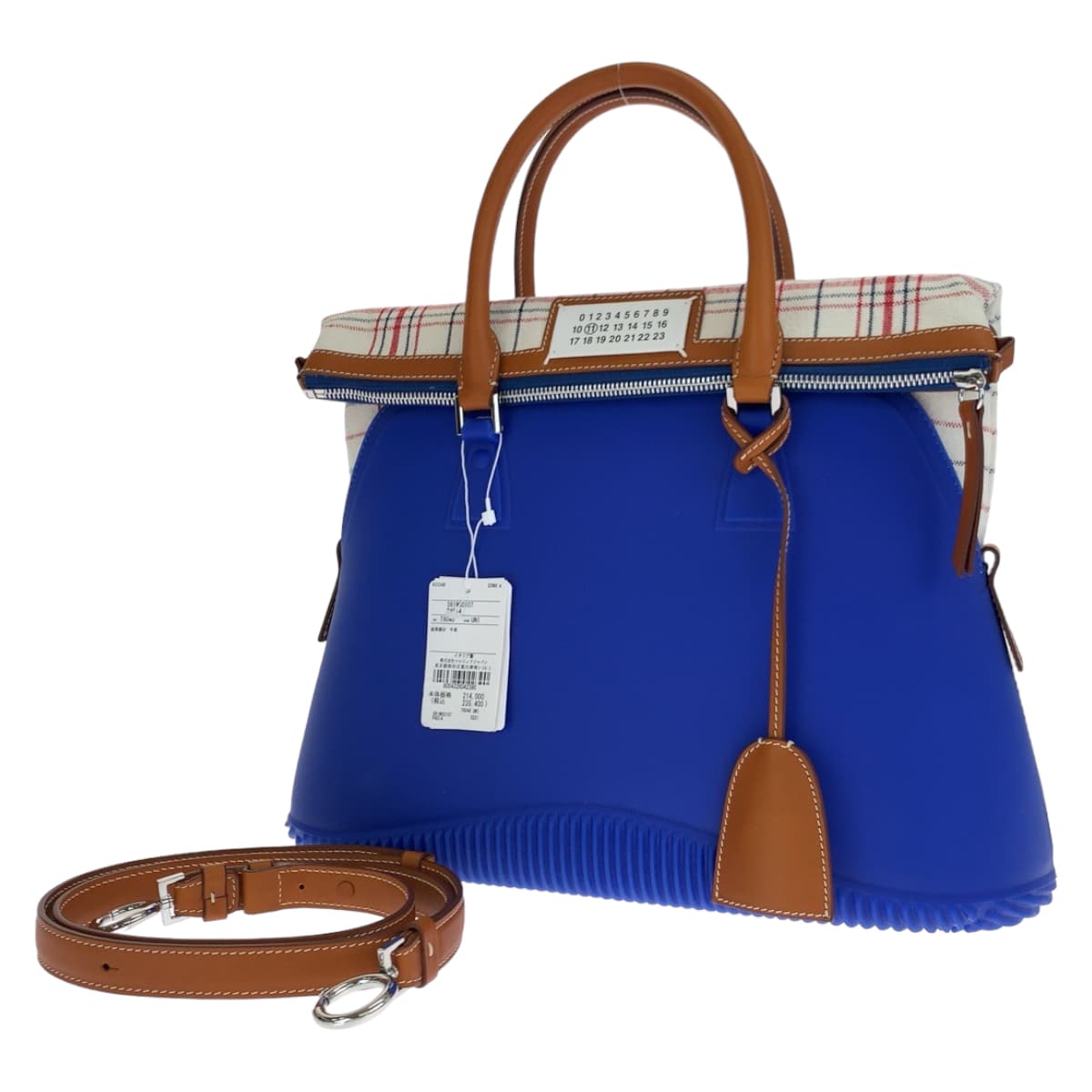 Maison Margiela 5AC Blue Rubber/Canvas/Leather Shoulder Bag Handbag 2way Women's