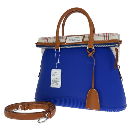 Maison Margiela 5AC Blue Rubber/Canvas/Leather Shoulder Bag Handbag 2way Women's