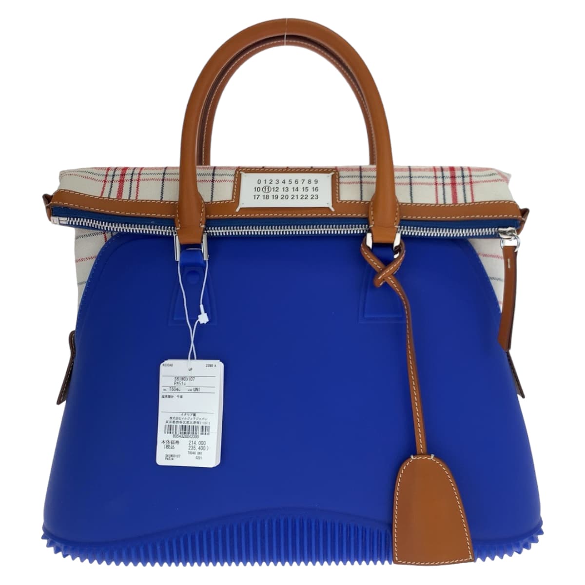 Maison Margiela 5AC Blue Rubber/Canvas/Leather Shoulder Bag Handbag 2way Women's