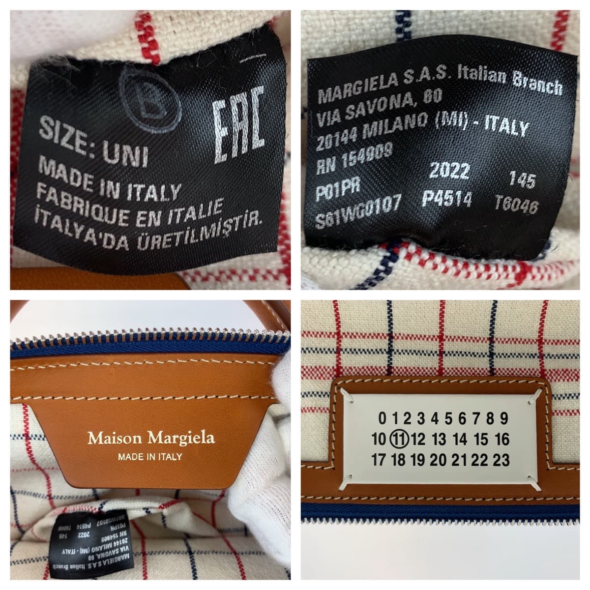 Maison Margiela 5AC Blue Rubber/Canvas/Leather Shoulder Bag Handbag 2way Women's