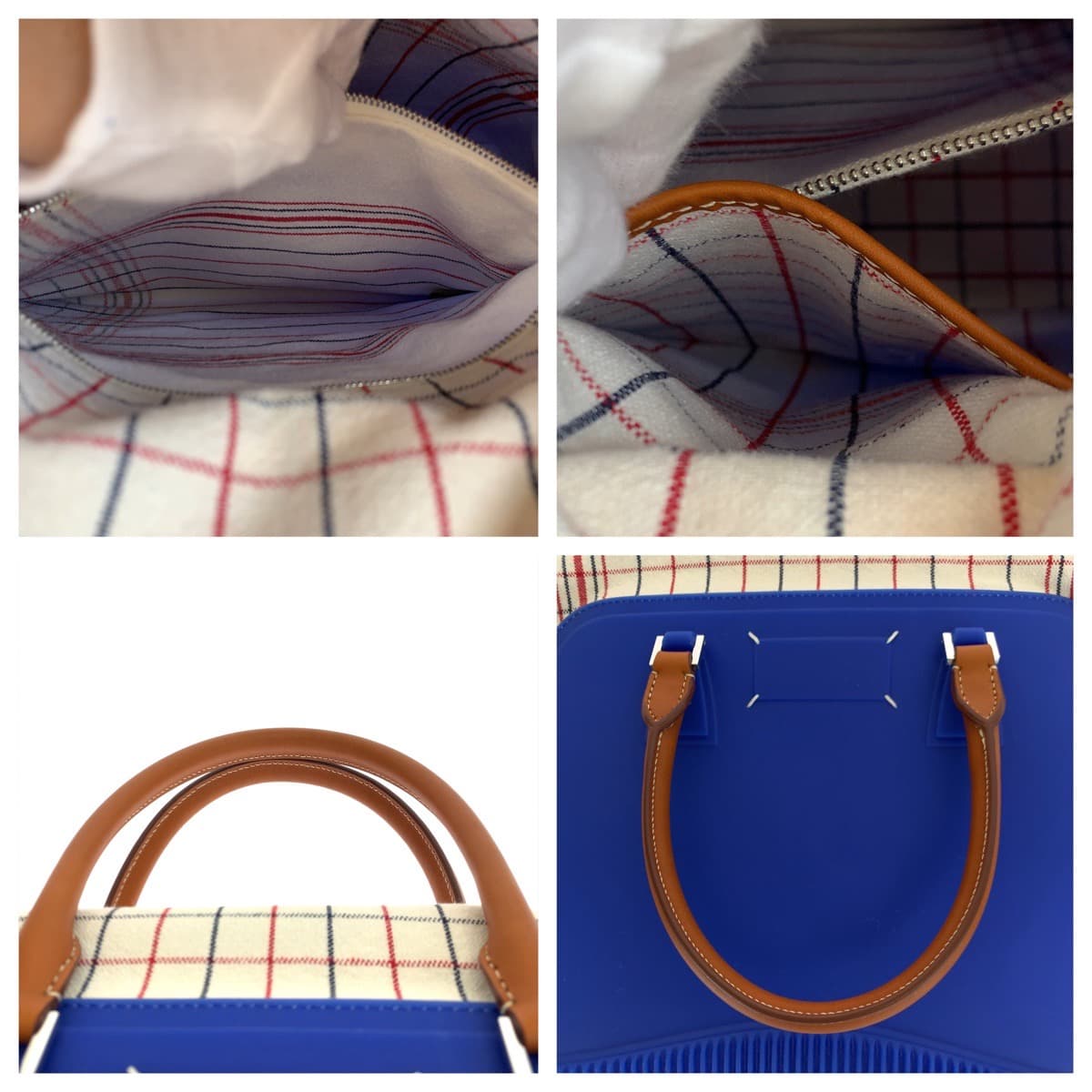 Maison Margiela 5AC Blue Rubber/Canvas/Leather Shoulder Bag Handbag 2way Women's