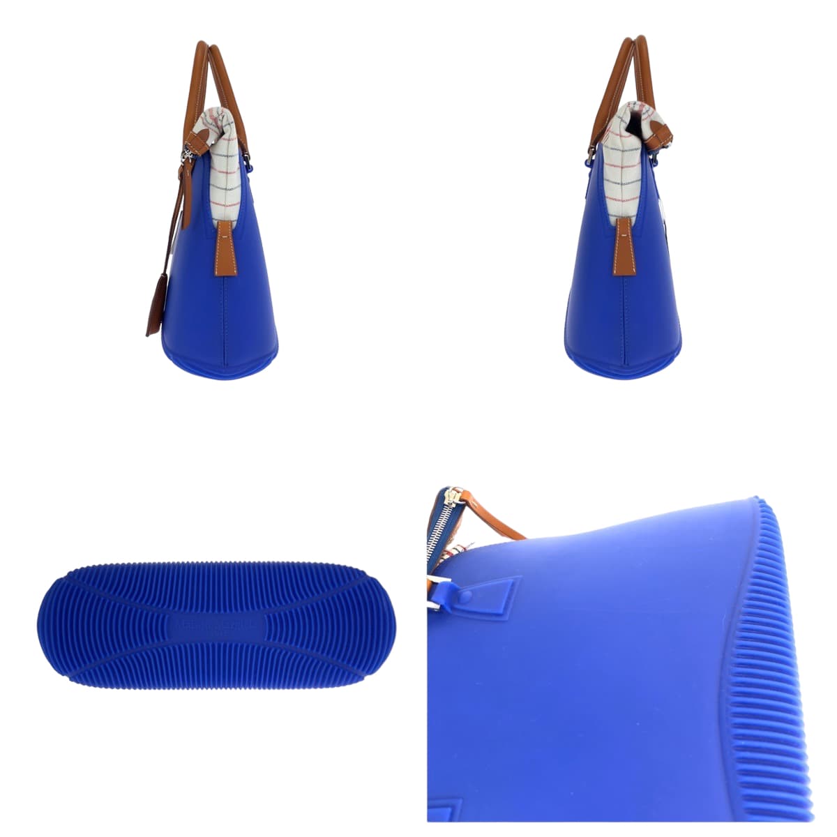 Maison Margiela 5AC Blue Rubber/Canvas/Leather Shoulder Bag Handbag 2way Women's