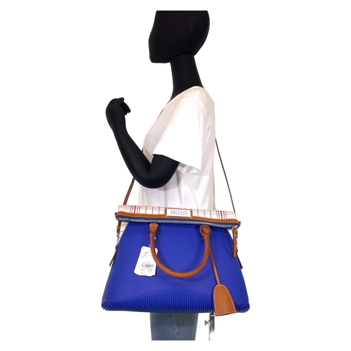 Maison Margiela 5AC Blue Rubber/Canvas/Leather Shoulder Bag Handbag 2way Women's