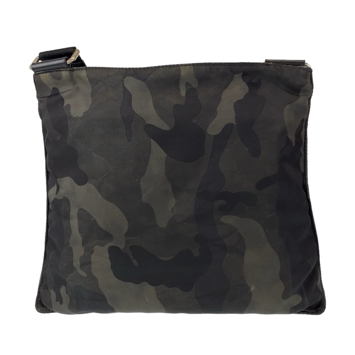 PRADA Tessuto Camouflage Khaki Green Silver Hardware Nylon Shoulder Bag Crossbody Bag for Men