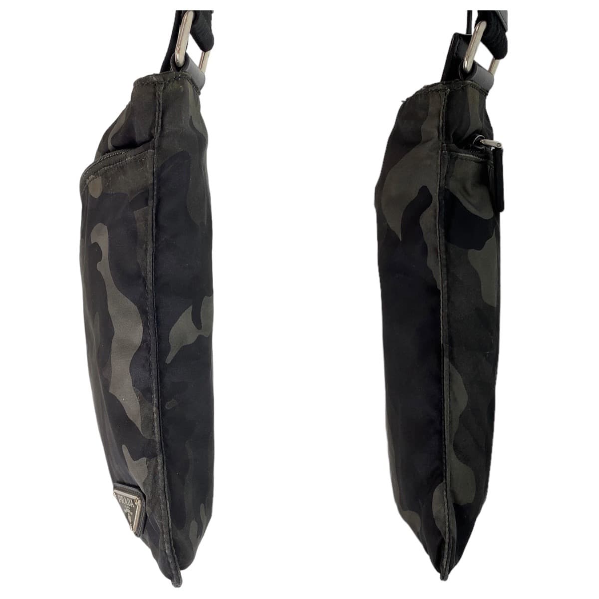PRADA Tessuto Camouflage Khaki Green Silver Hardware Nylon Shoulder Bag Crossbody Bag for Men