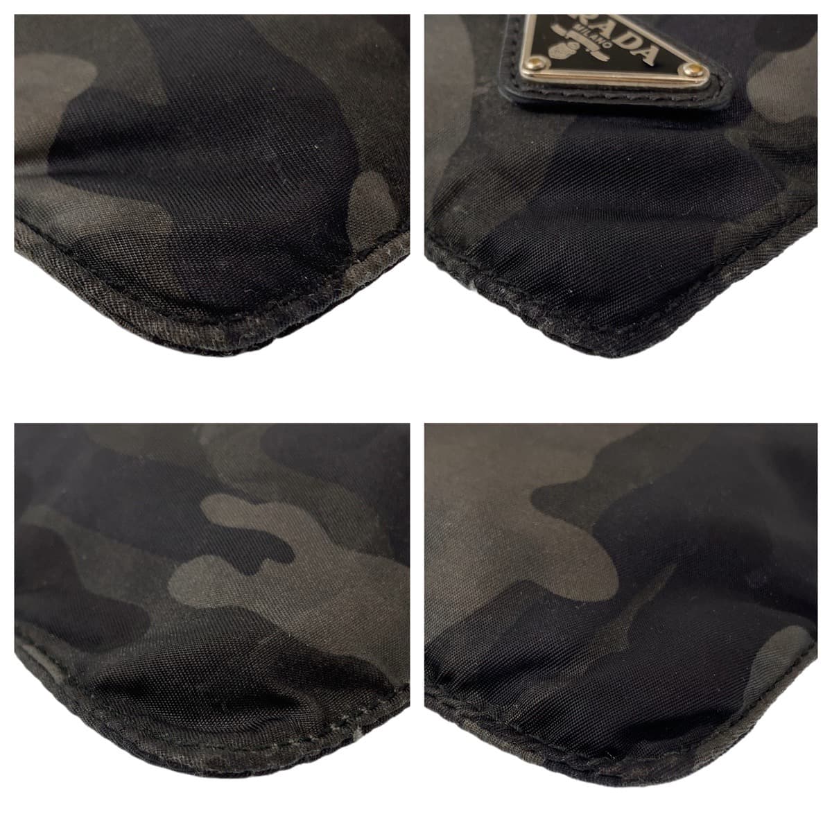 PRADA Tessuto Camouflage Khaki Green Silver Hardware Nylon Shoulder Bag Crossbody Bag for Men