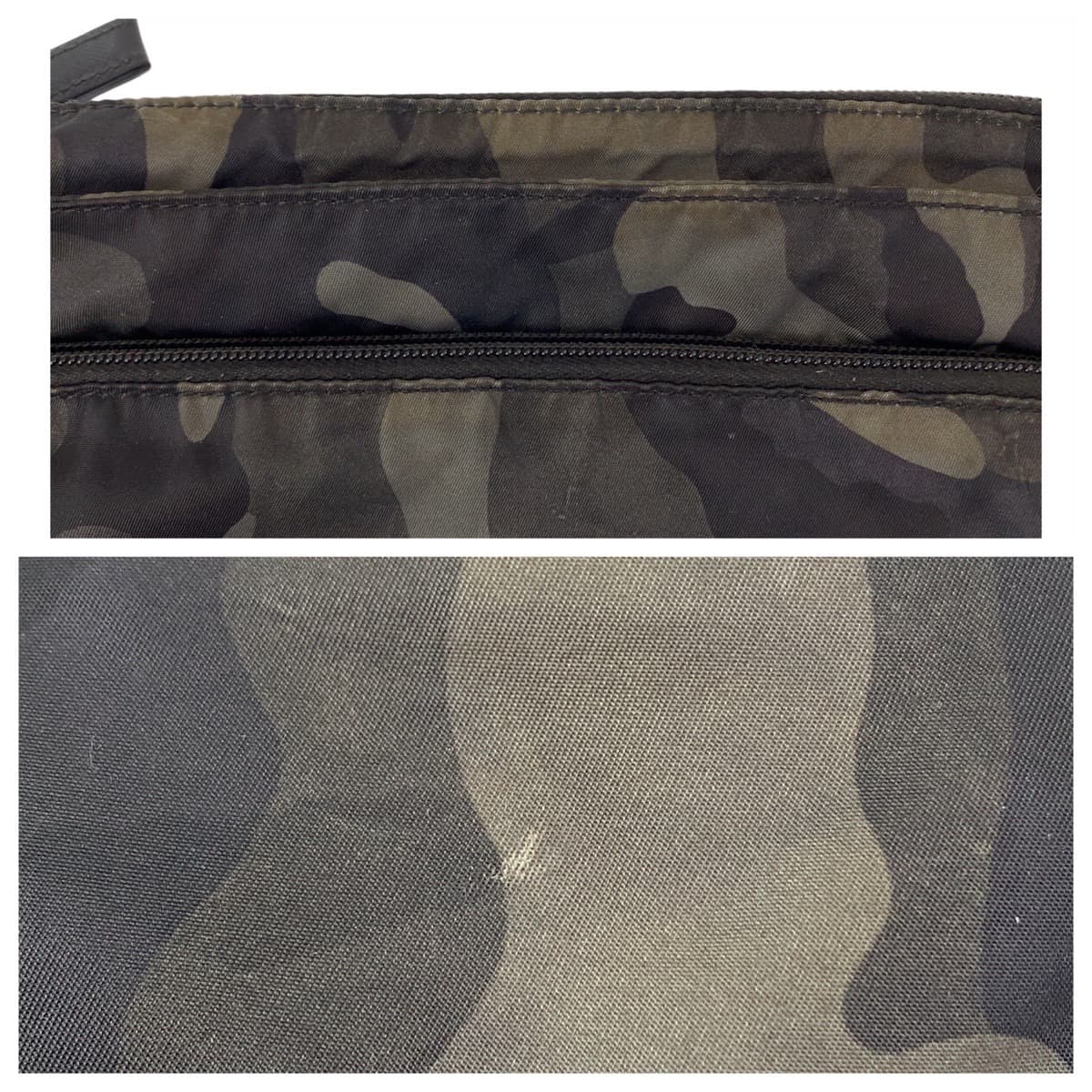 PRADA Tessuto Camouflage Khaki Green Silver Hardware Nylon Shoulder Bag Crossbody Bag for Men