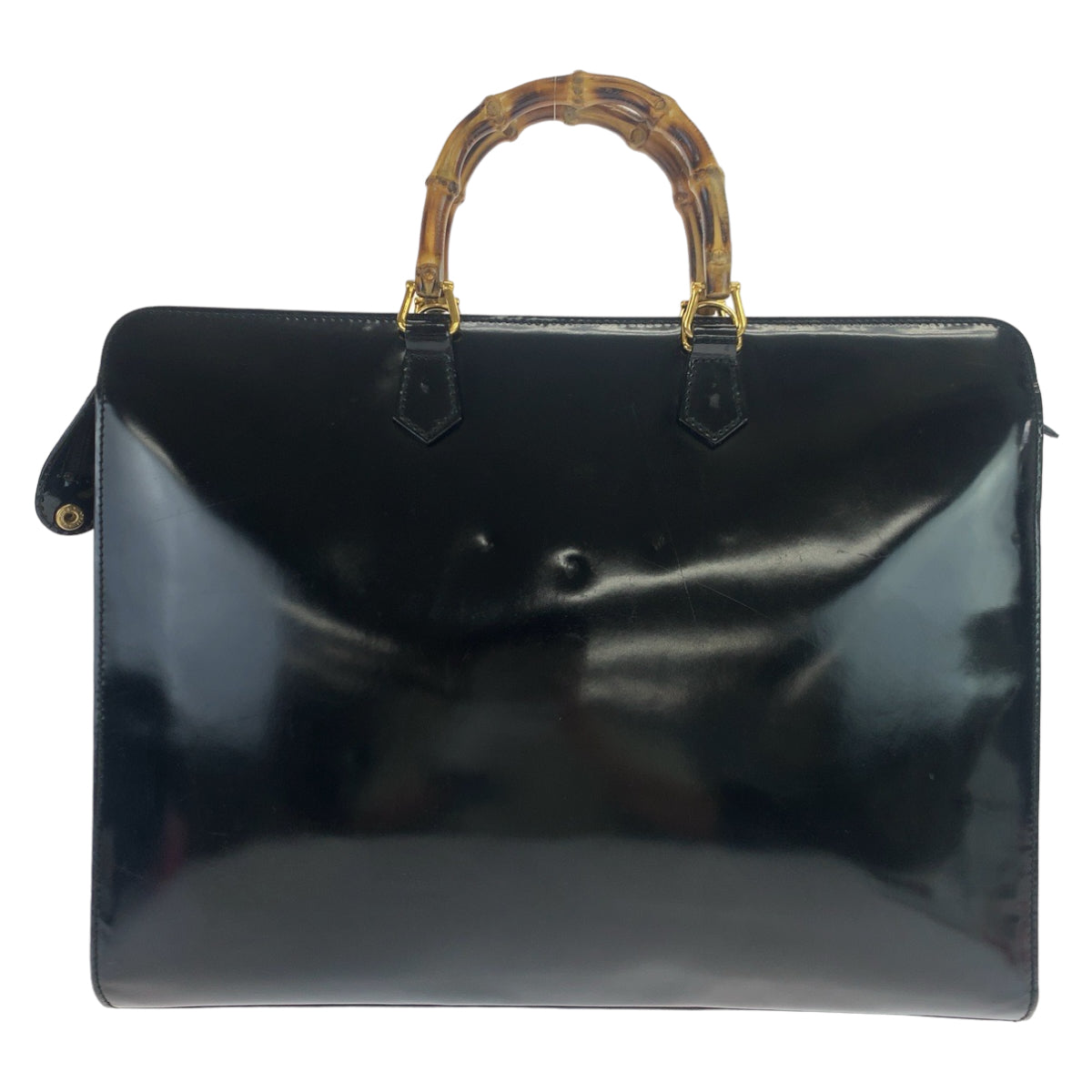 GUCCI グッチ バンブー ブラック 黒 ゴールド金具 パテントレザー 1529593675 ビジネスバッグ ブリーフケース A4収納  メンズ