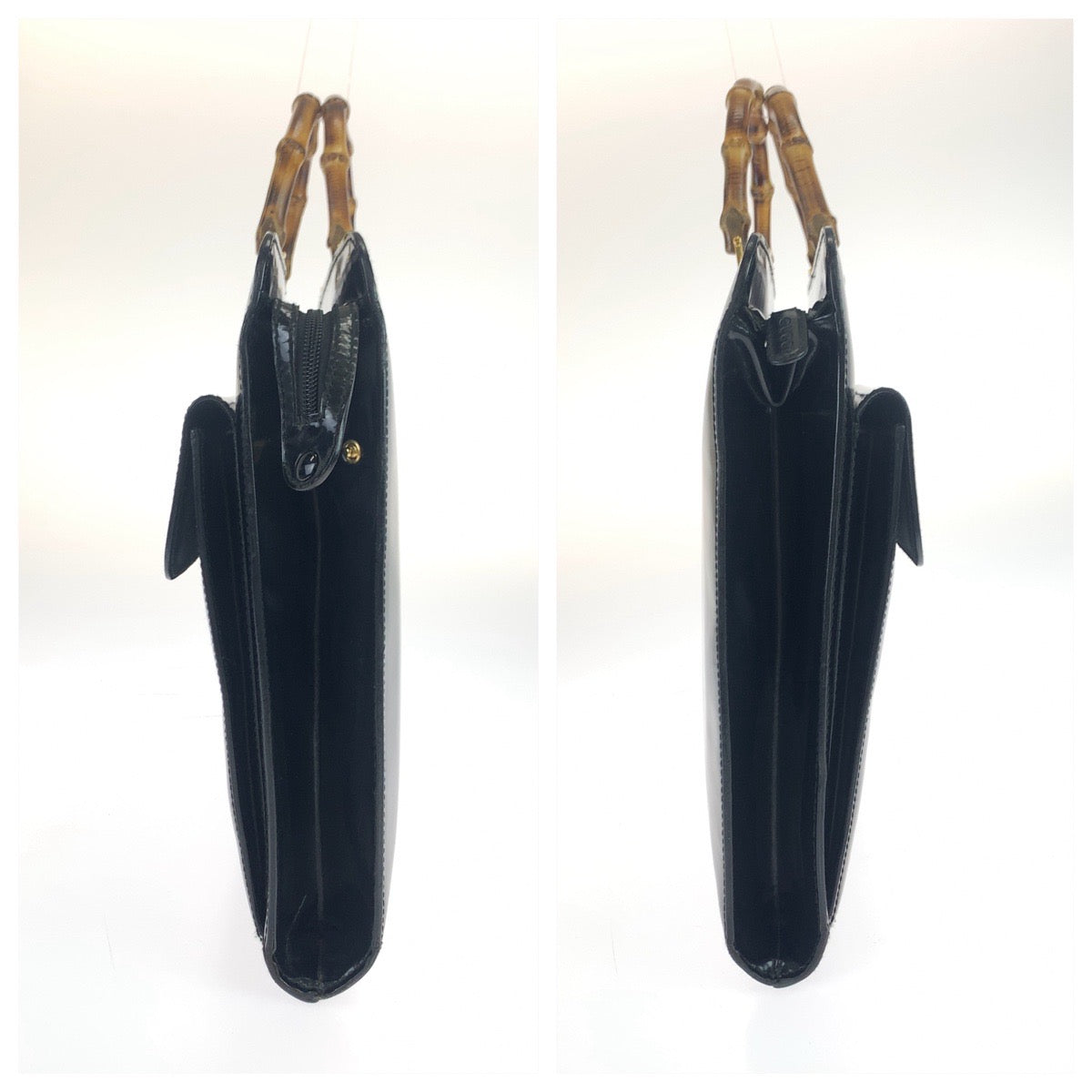 GUCCI グッチ バンブー ブラック 黒 ゴールド金具 パテントレザー 1529593675 ビジネスバッグ ブリーフケース A4収納  メンズ