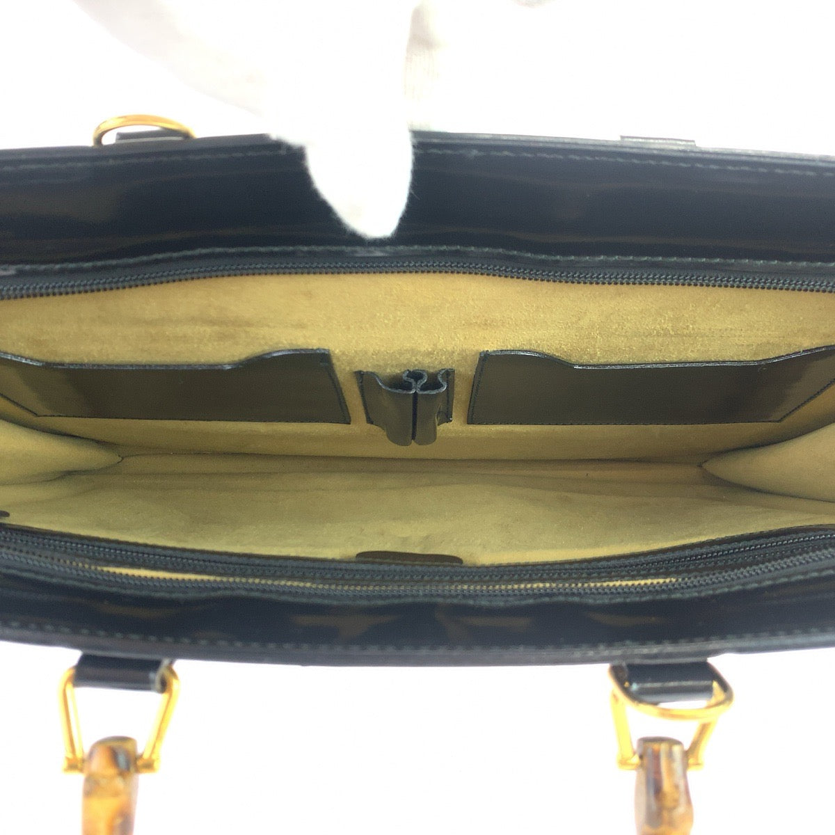 GUCCI グッチ バンブー ブラック 黒 ゴールド金具 パテントレザー 1529593675 ビジネスバッグ ブリーフケース A4収納  メンズ