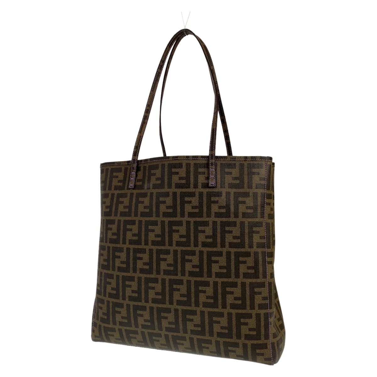 FENDI フェンディ ズッカ ブラウン 茶 ゴールド金具 PVC 6BH211 トートバッグ 肩掛け  レディース